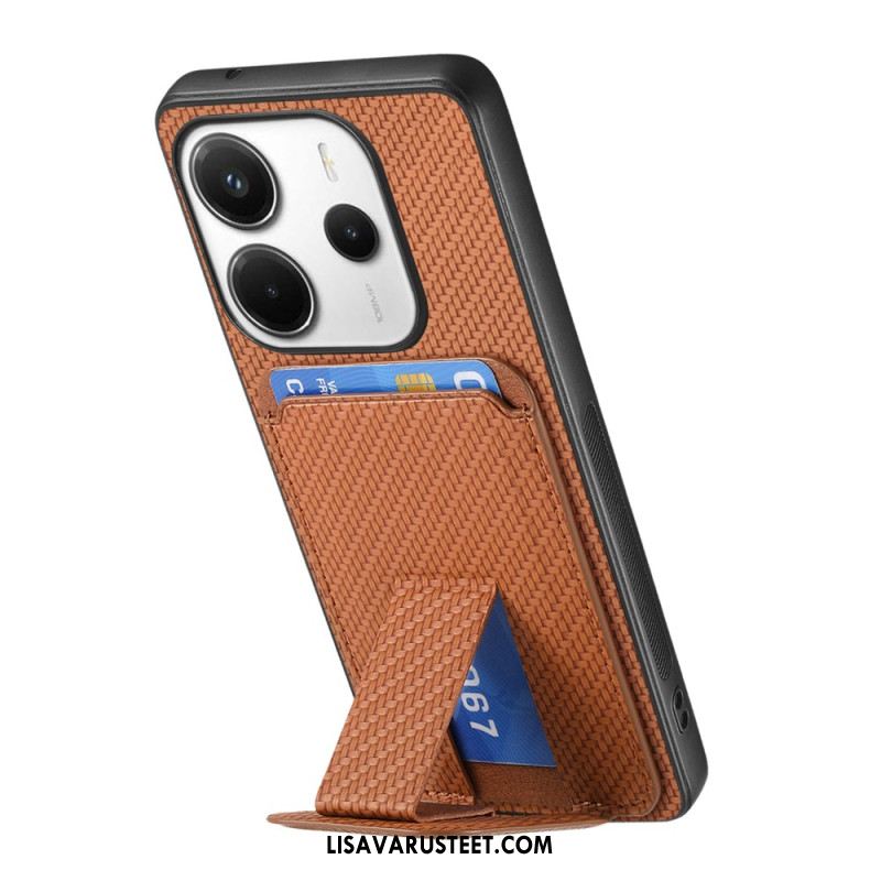 Puhelinkuoret Xiaomi Redmi Note 14 5g Hiilikuitukuvioinen Korttikotelo