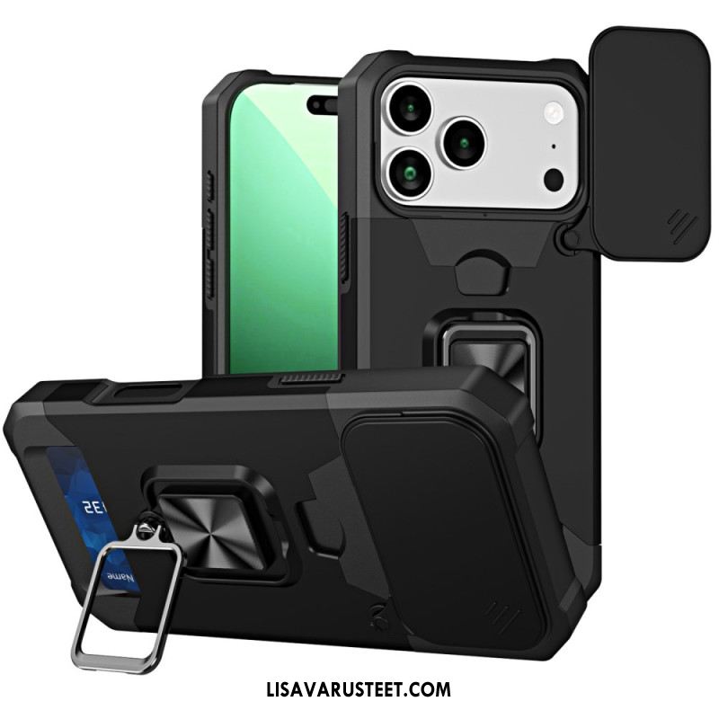 Puhelinkuoret iPhone 17 Pro Max Kestävä Jalusta Ja Liukuva Kansi