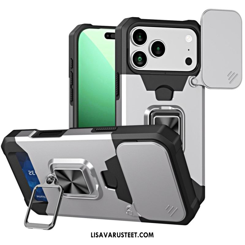 Puhelinkuoret iPhone 17 Pro Max Kestävä Jalusta Ja Liukuva Kansi