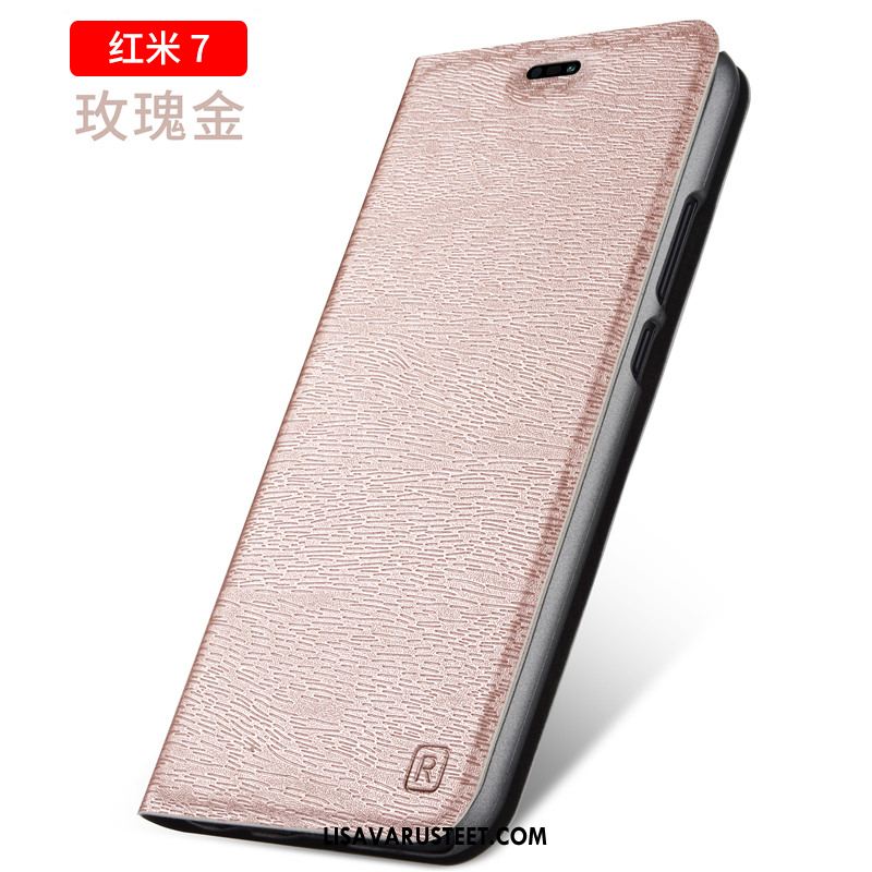Redmi 7 Kuoret Punainen Nahkakotelo Liiketoiminta Simpukka Kuori Halvat