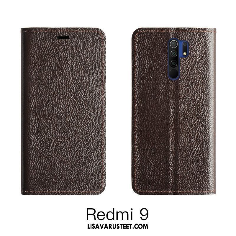 Redmi 9 Kuoret Murtumaton Suojaus Kuori Oranssi Nahkakotelo Osta