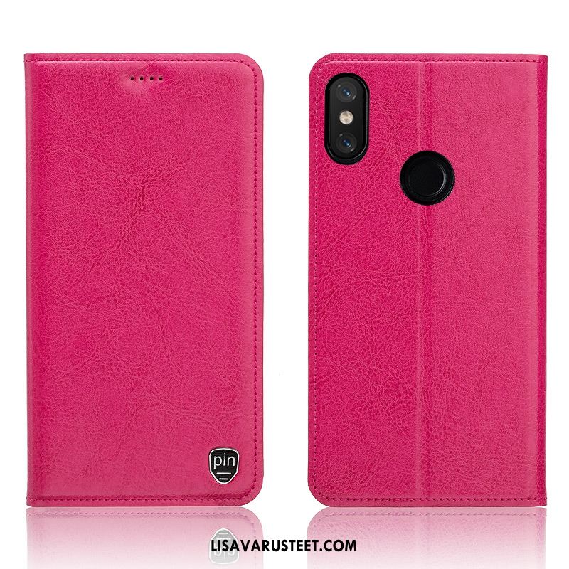 Redmi Note 6 Pro Kuoret Nahkakotelo Aito Nahka Puhelimen Punainen Kuori Myynti