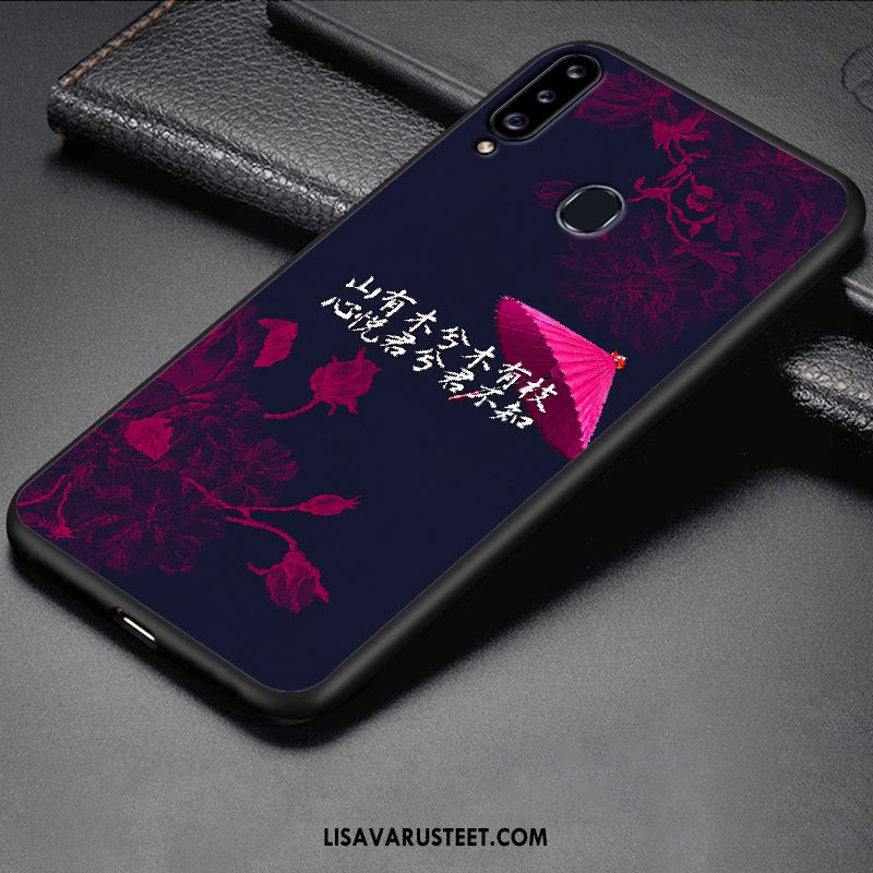 Samsung Galaxy A20s Kuoret Musta Pesty Suede Kuori All Inclusive Kotelo Halvat