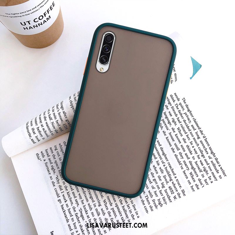 Samsung Galaxy A50s Kuoret Musta Kotelo Kova Pesty Suede Suojaus Kuori Halpa