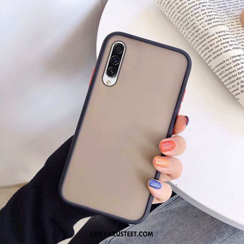 Samsung Galaxy A50s Kuoret Musta Kotelo Kova Pesty Suede Suojaus Kuori Halpa