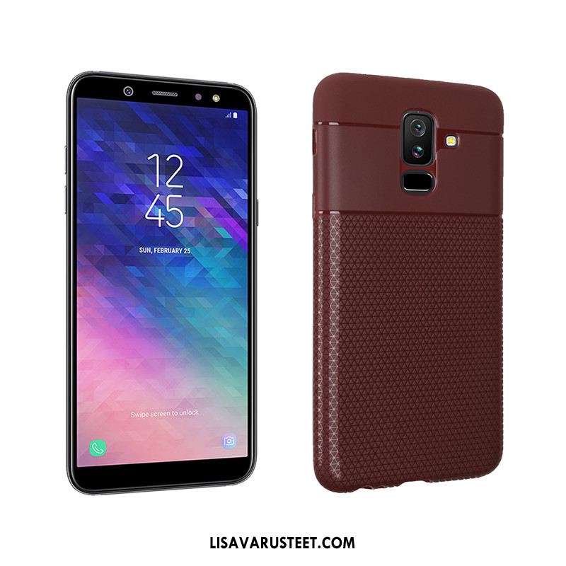 Samsung Galaxy A6+ Kuoret Kukkakuvio Musta Kuori All Inclusive Murtumaton Alennus