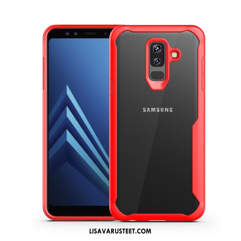 Samsung Galaxy A6+ Kuoret Läpinäkyvä Puhelimen Punainen Suojaus Kotelo Osta