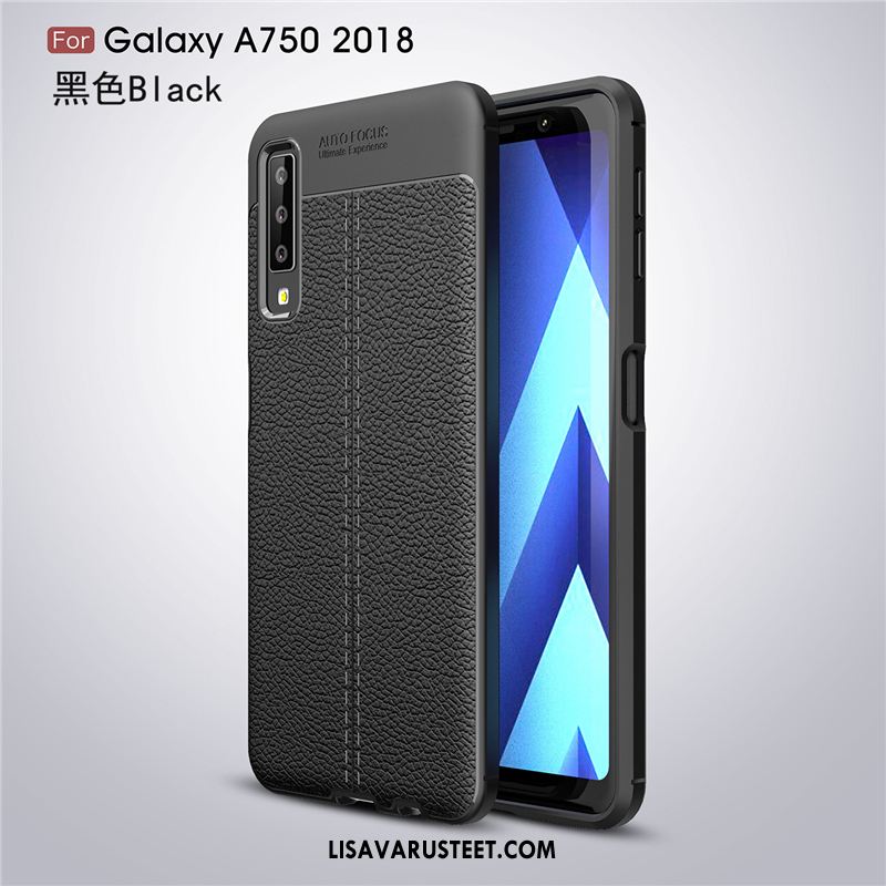 Samsung Galaxy A7 2018 Kuoret Kotelo Silikoni Murtumaton Musta Trendi Alennus