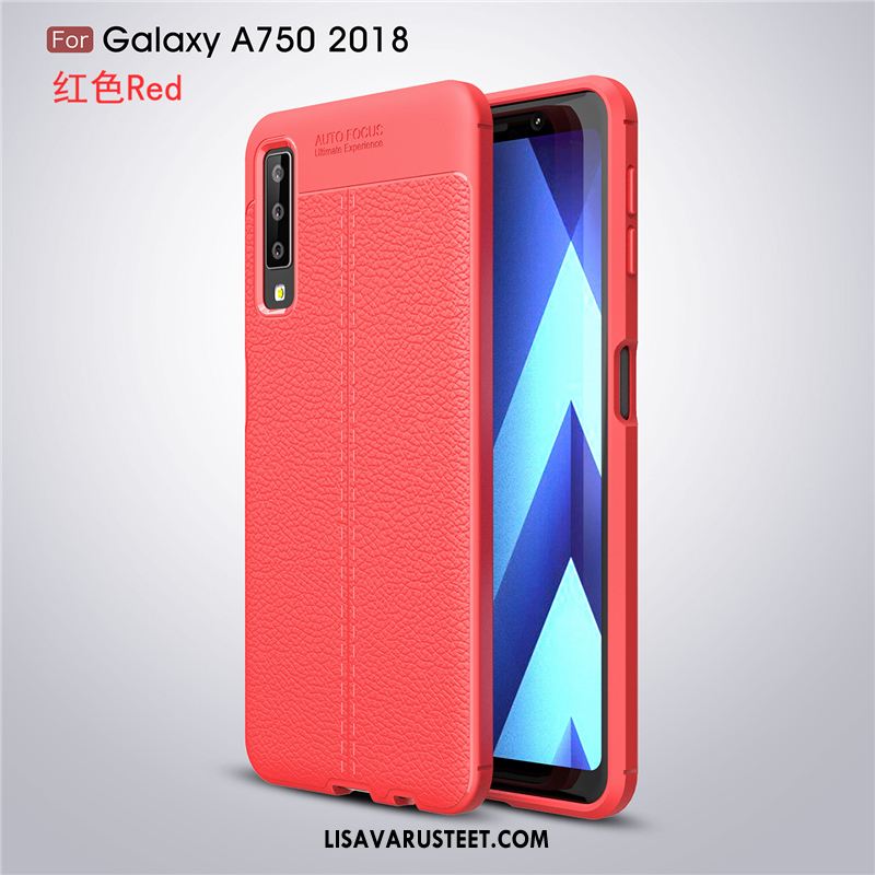 Samsung Galaxy A7 2018 Kuoret Kotelo Silikoni Murtumaton Musta Trendi Alennus