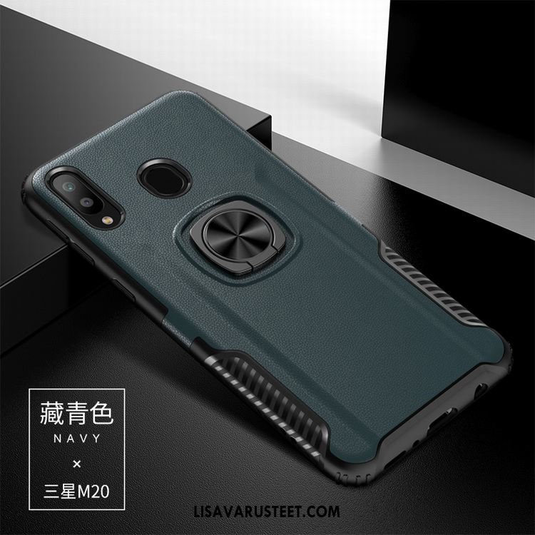 Samsung Galaxy M20 Kuoret Nahka Kova Murtumaton Silikoni Suojaus Halvat