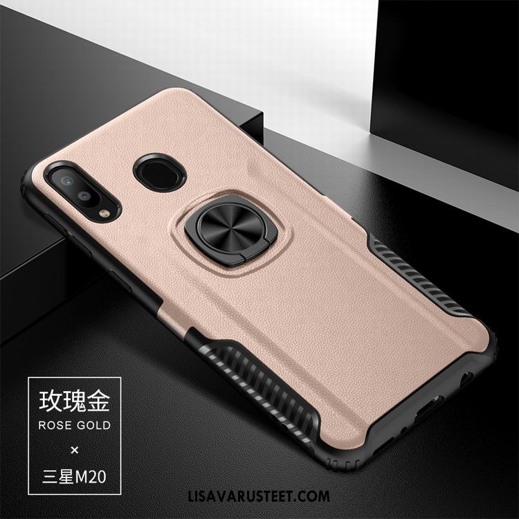 Samsung Galaxy M20 Kuoret Nahka Kova Murtumaton Silikoni Suojaus Halvat