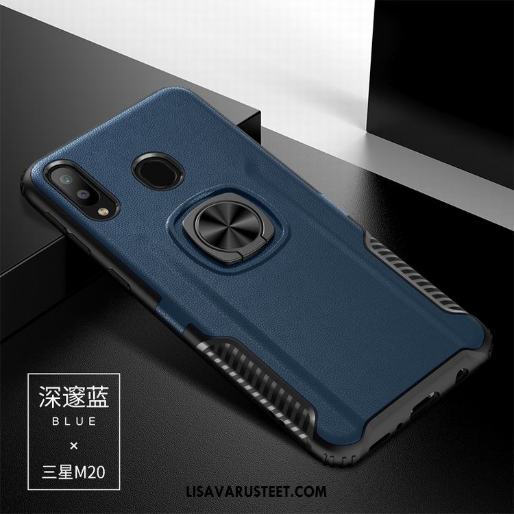 Samsung Galaxy M20 Kuoret Nahka Kova Murtumaton Silikoni Suojaus Halvat