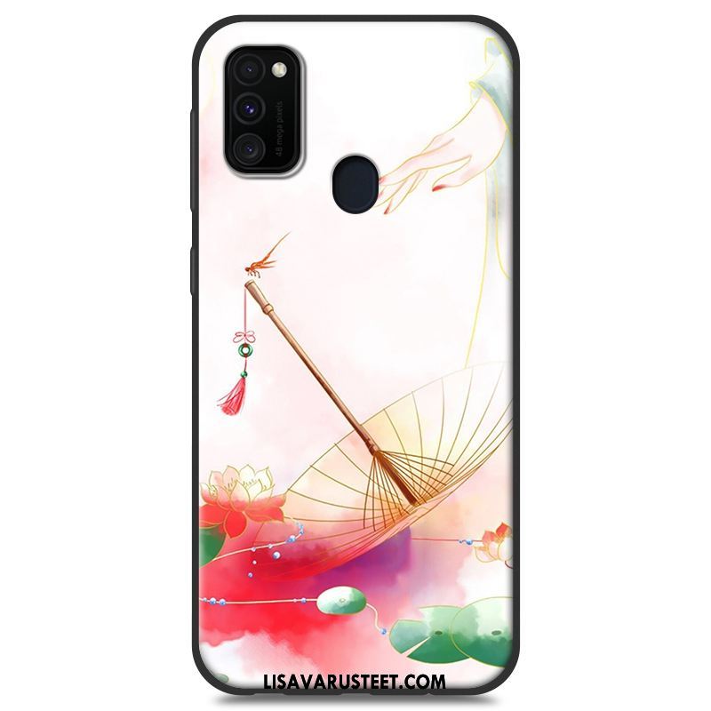 Samsung Galaxy M30s Kuoret Suojaus Puhelimen Pesty Suede Valkoinen Murtumaton Kuori Halpa