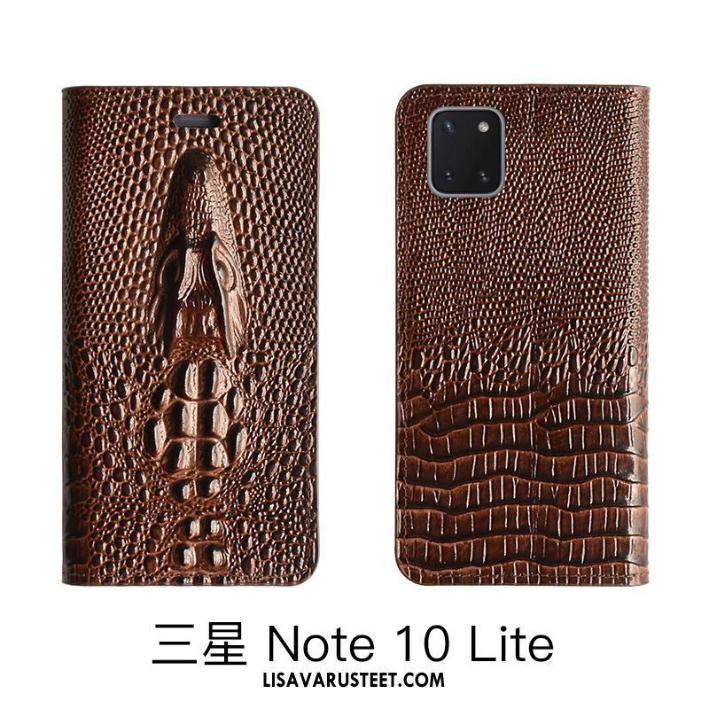 Samsung Galaxy Note 10 Lite Kuoret Kotelo All Inclusive Lehmä Tähti Aito Nahka Osta