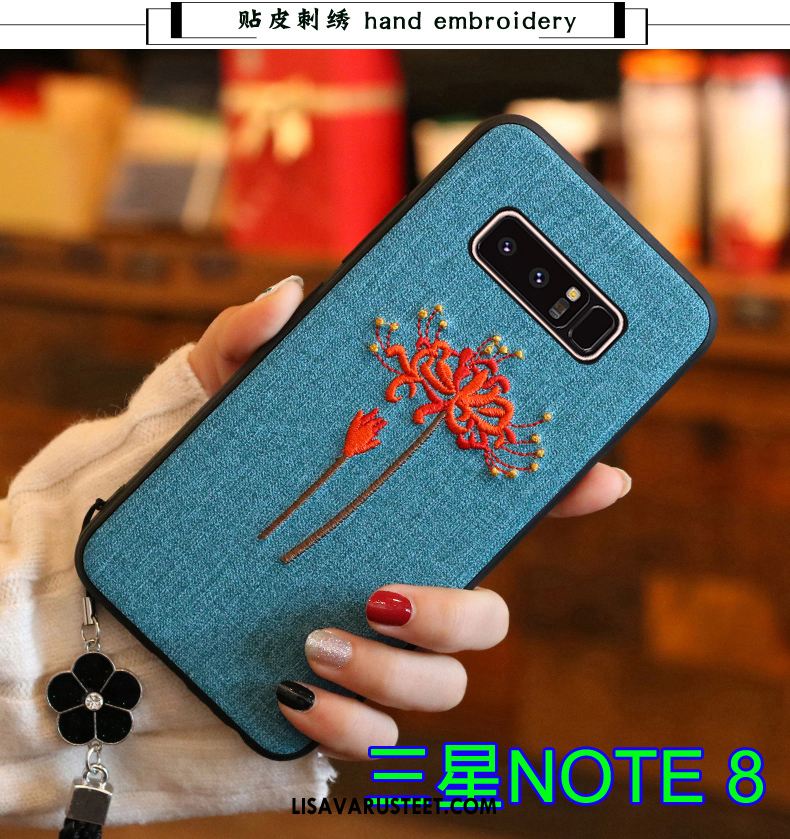 Samsung Galaxy Note 8 Kuoret Kirjonta Sininen Silikoni Kuori Kotelo Myynti