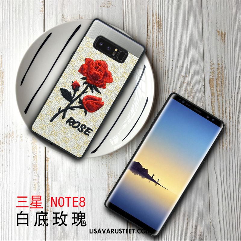 Samsung Galaxy Note 8 Kuoret Pinkki Pehmeä Neste Kukka Kotelo Murtumaton Verkossa