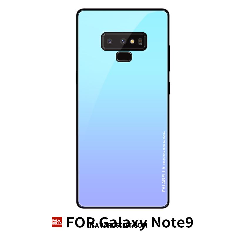 Samsung Galaxy Note 9 Kuoret Lasi Kotelo Sininen Silikoni Luova Kuori Verkossa