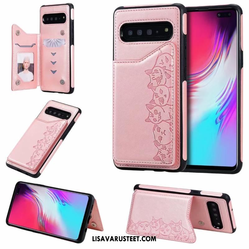 Samsung Galaxy S10 5g Kuoret Sarjakuva Violetti Kuvio Kissa Simpukka Myynti