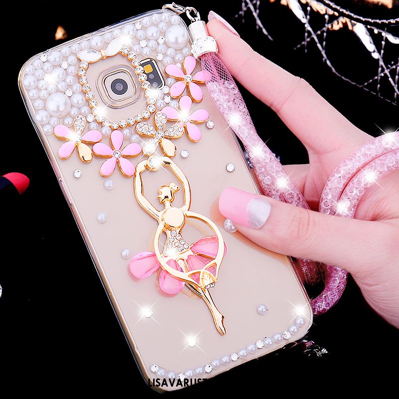 Samsung Galaxy S6 Edge Kuoret Silikoni Rhinestone Inlay Puhelimen Tähti Pehmeä Neste Kuori Halpa