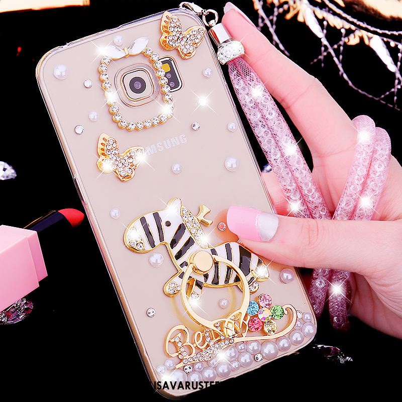 Samsung Galaxy S6 Edge Kuoret Silikoni Rhinestone Inlay Puhelimen Tähti Pehmeä Neste Kuori Halpa