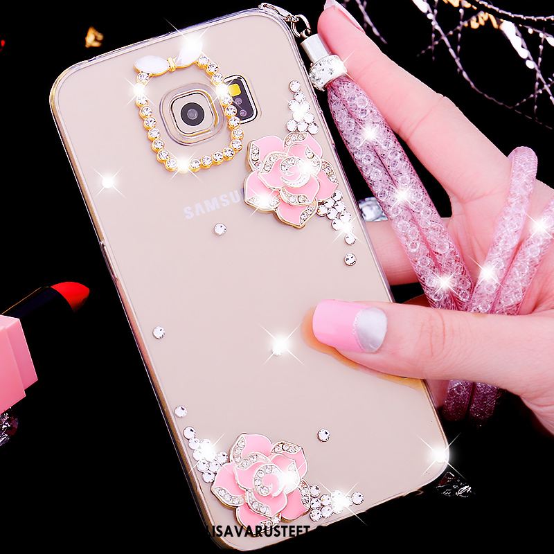 Samsung Galaxy S6 Edge Kuoret Silikoni Rhinestone Inlay Puhelimen Tähti Pehmeä Neste Kuori Halpa