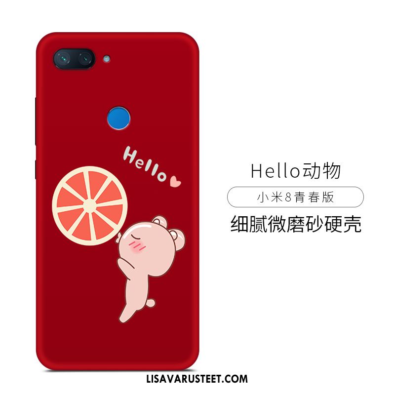 Xiaomi Mi 8 Lite Kuoret Punainen Pesty Suede Rakastunut Maalaus Kuori Kauppa