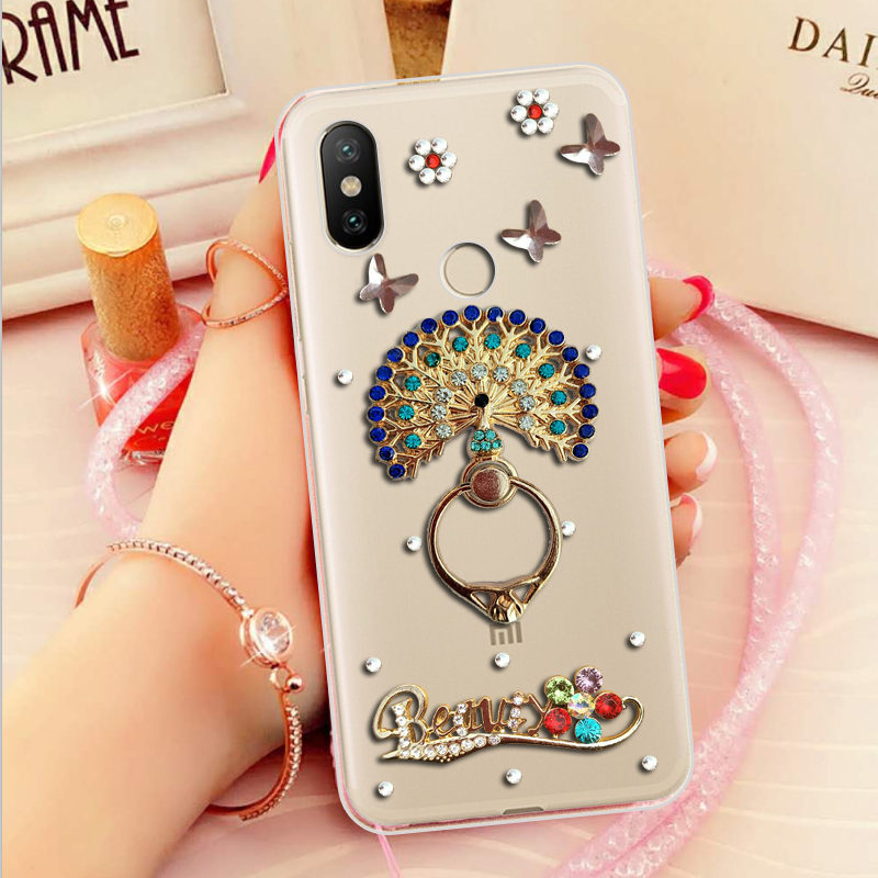 Xiaomi Mi 8 Se Kuoret Silikoni Rhinestone Inlay Rengas Persoonallisuus Kuori Kauppa