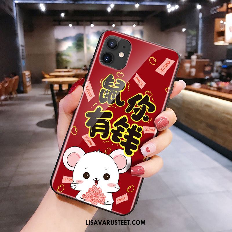 iPhone 11 Kuoret Silikoni Lasi Net Red Rotta Kuori Osta