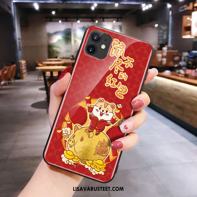 iPhone 11 Kuoret Silikoni Lasi Net Red Rotta Kuori Osta