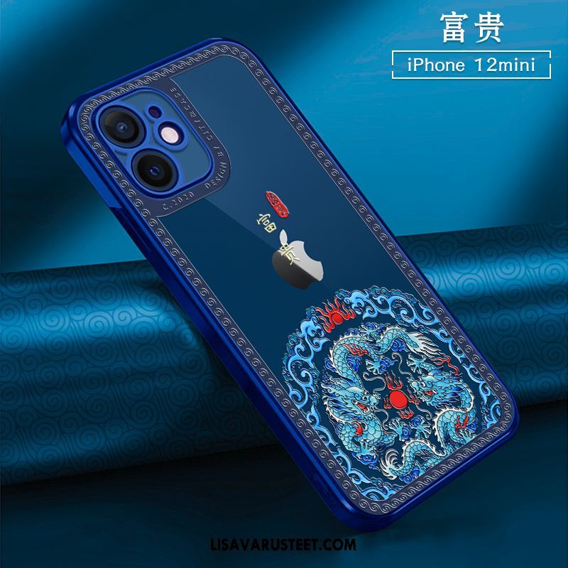 iPhone 12 Mini Kuoret Läpinäkyvä Punainen Pehmeä Neste Kiinalainen Tyyli Puhelimen Kuori Netistä