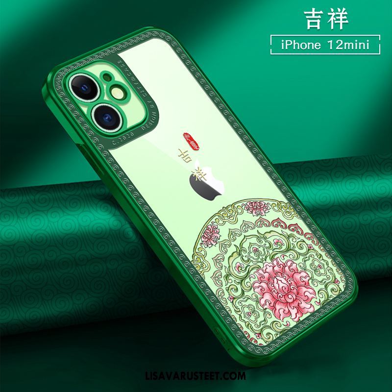 iPhone 12 Mini Kuoret Läpinäkyvä Punainen Pehmeä Neste Kiinalainen Tyyli Puhelimen Kuori Netistä