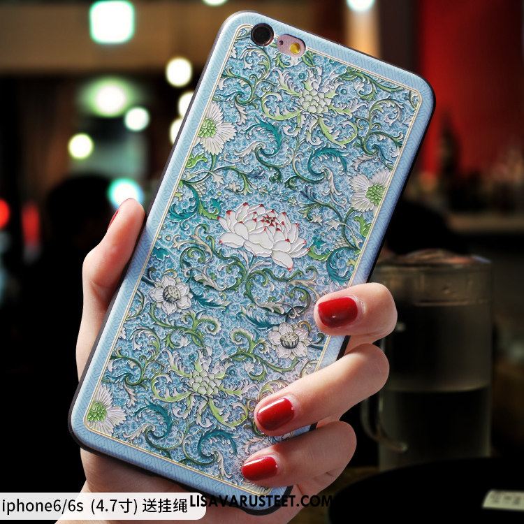 iPhone 6 / 6s Kuoret Pehmeä Neste Kiinalainen Tyyli Ultra Kotelo Sininen Osta