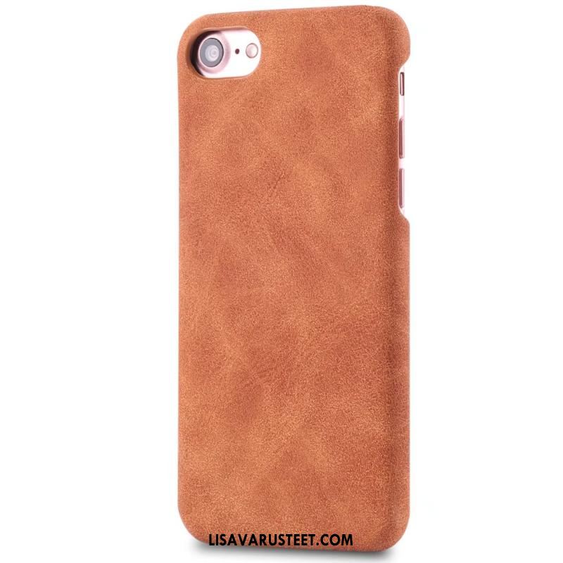 iPhone 8 Plus Kuoret Takakansi Aito Nahka Harmaa Pesty Suede Kuori Halpa