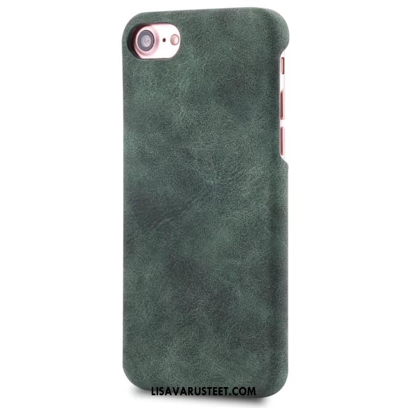 iPhone 8 Plus Kuoret Takakansi Aito Nahka Harmaa Pesty Suede Kuori Halpa