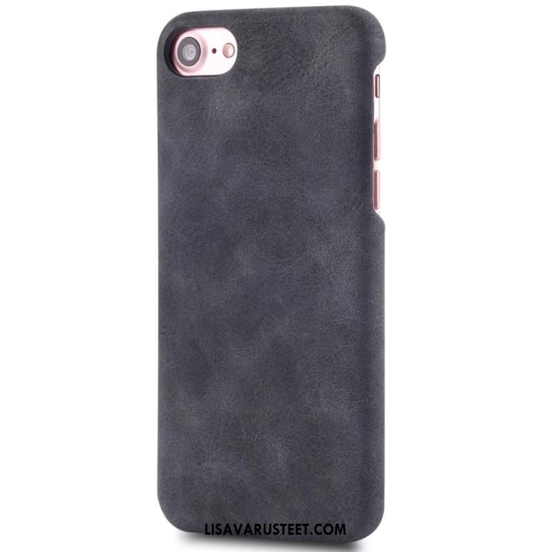 iPhone 8 Plus Kuoret Takakansi Aito Nahka Harmaa Pesty Suede Kuori Halpa