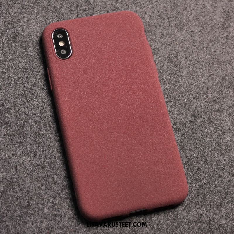 iPhone X Kuoret Pesty Suede Viini Punainen Kuori Yksinkertainen All Inclusive Netistä