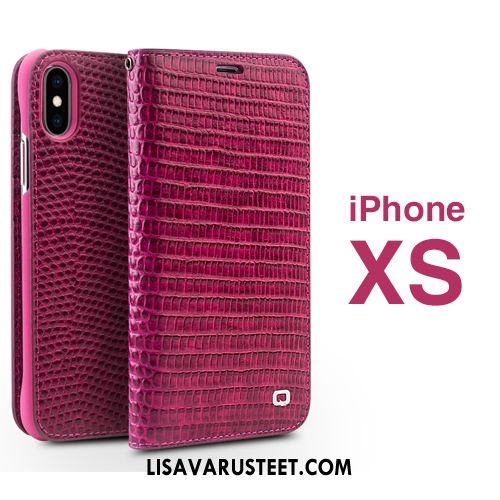 iPhone Xs Kuoret Aito Nahka Kukkakuvio Kortti Kuori Suojaus Kauppa