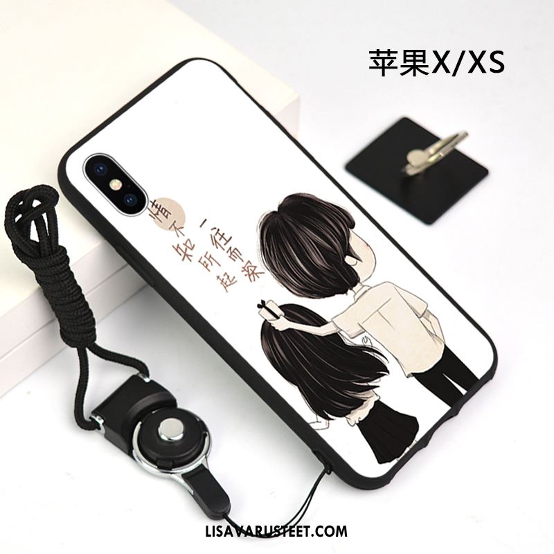 iPhone Xs Kuoret Suojaus Puhelimen Pesty Suede Trendi Musta Halpa