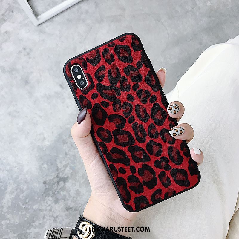 iPhone Xs Max Kuoret Leopardi Musta Net Red Murtumaton Kuori Verkossa