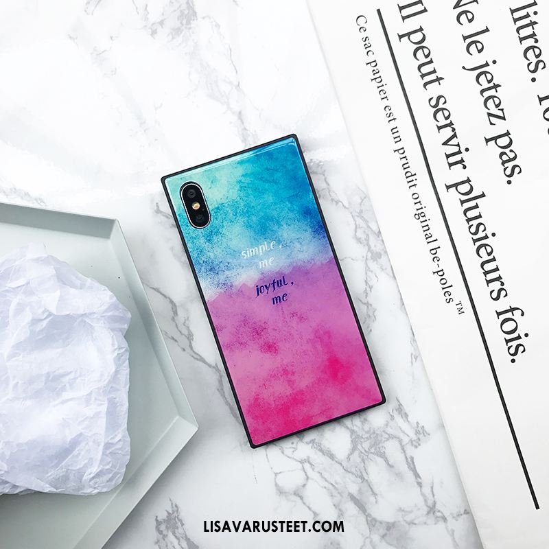 iPhone Xs Max Kuoret Persoonallisuus Lasi Värisävyt Sininen Uusi Kuori Verkossa