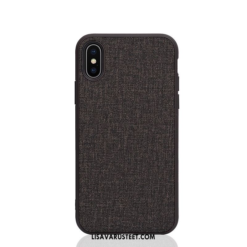 iPhone Xs Max Kuoret Silikoni Ripustettavat Koristeet All Inclusive Pellava Pesty Suede Kuori Halpa