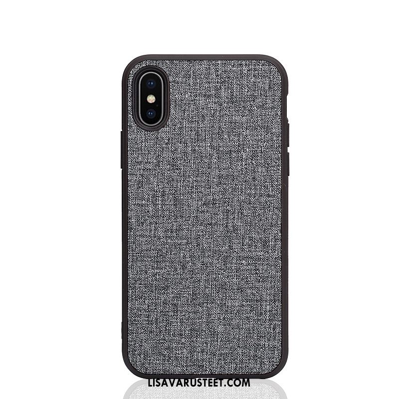 iPhone Xs Max Kuoret Silikoni Ripustettavat Koristeet All Inclusive Pellava Pesty Suede Kuori Halpa