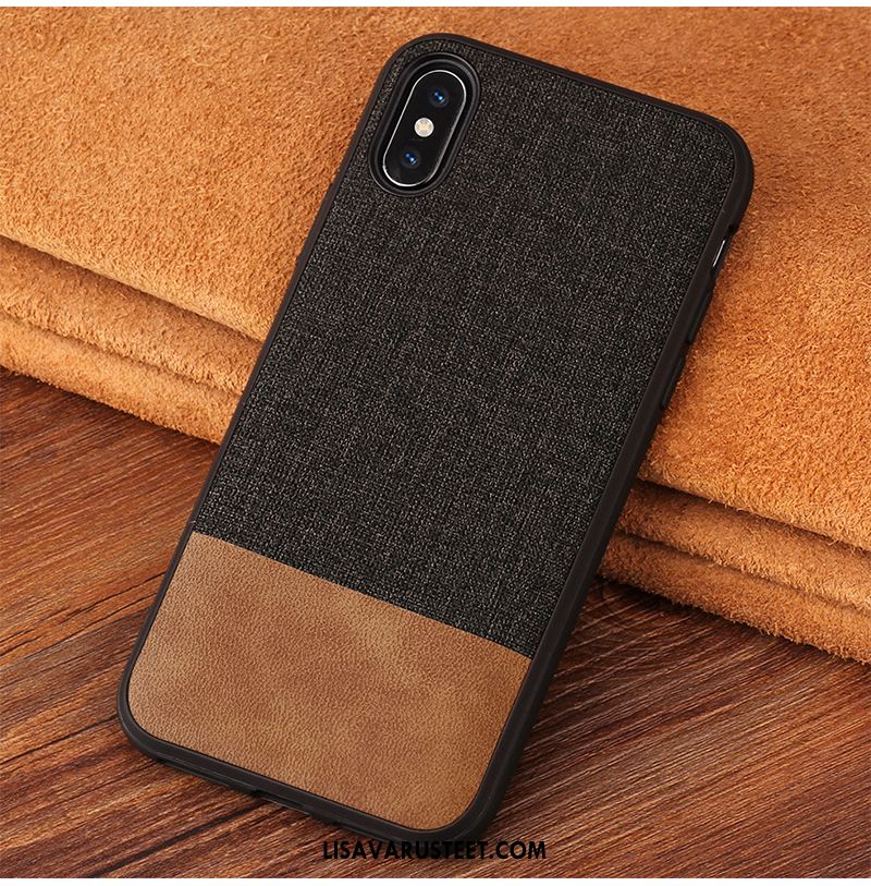 iPhone Xs Max Kuoret Silikoni Ripustettavat Koristeet All Inclusive Pellava Pesty Suede Kuori Halpa