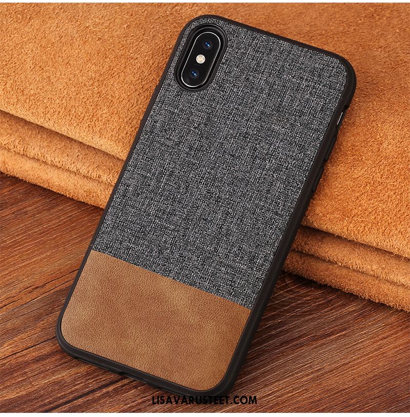 iPhone Xs Max Kuoret Silikoni Ripustettavat Koristeet All Inclusive Pellava Pesty Suede Kuori Halpa