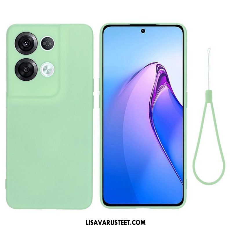 Case Oppo Reno 8 Pro Suojaketju Kuori Strappy Nestemäinen Silikoni