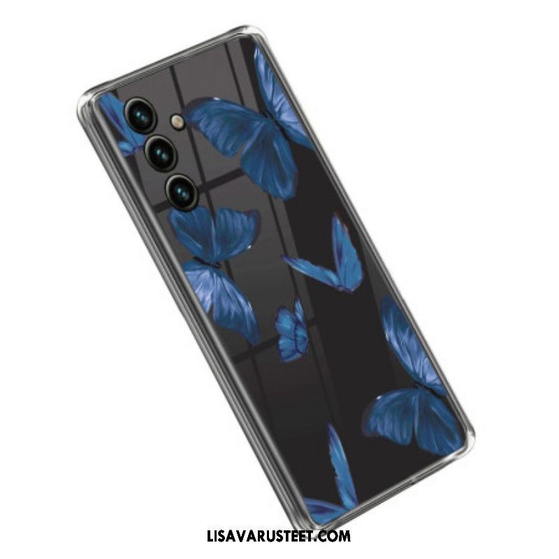 Case Samsung Galaxy A14 / A14 5G Saumattomat Siniset Perhoset