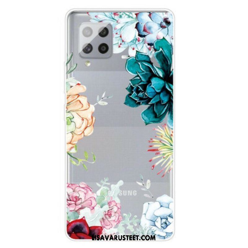 Case Samsung Galaxy A42 5G Saumattomat Akvarellikukat