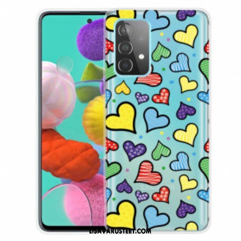 Case Samsung Galaxy A52 4G / A52 5G / A52s 5G Moniväriset Sydämet