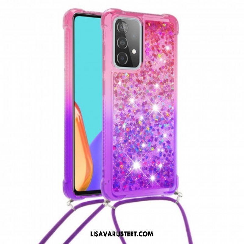 Case Samsung Galaxy A52 4G / A52 5G / A52s 5G Silikonipaljetteja Ja Johto