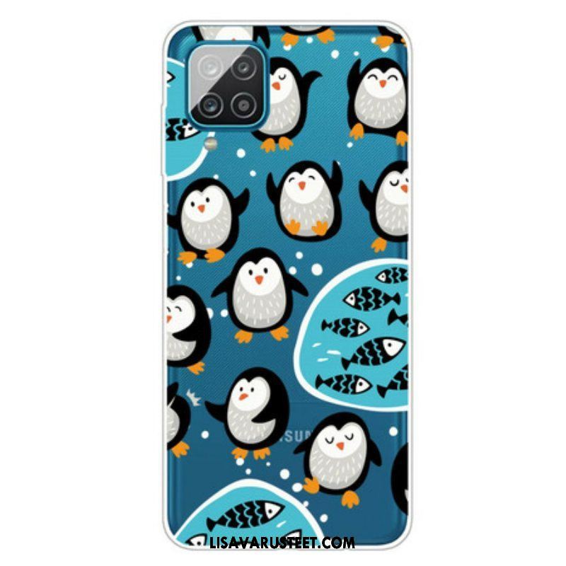 Case Samsung Galaxy M12 / A12 Pingviinit Ja Kalat